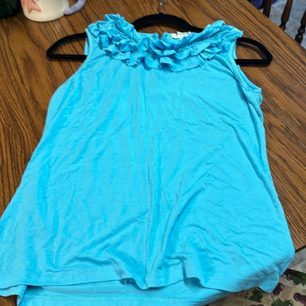 North Style Aqua Ruffle top